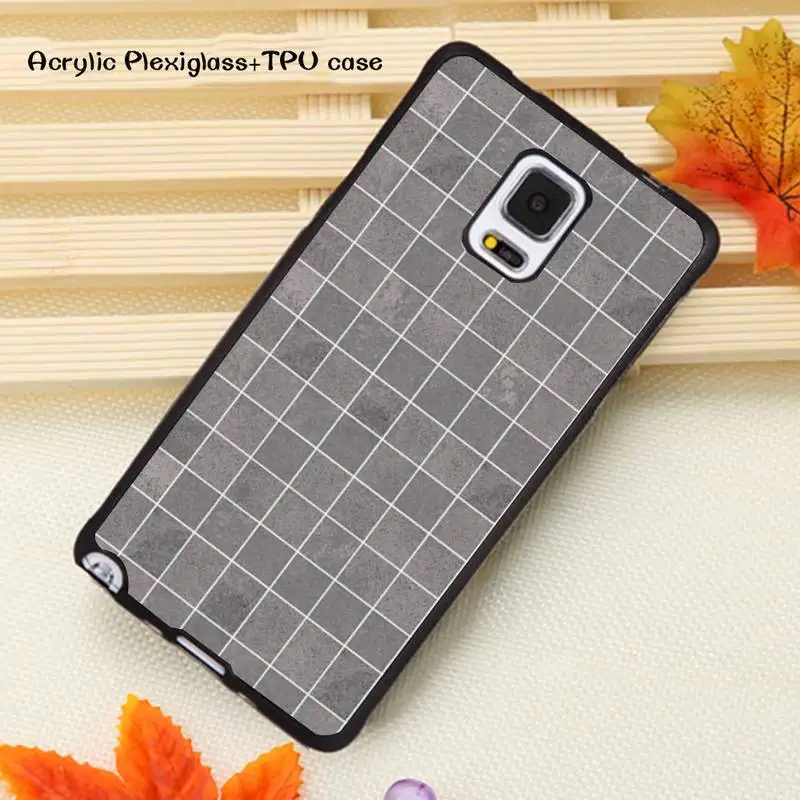 

Plaid Checkerboard grid Black Phone Case Acrylic Plexiglass TPU For Samsung Note20 10 9 8 7 5 Pro ULTRA