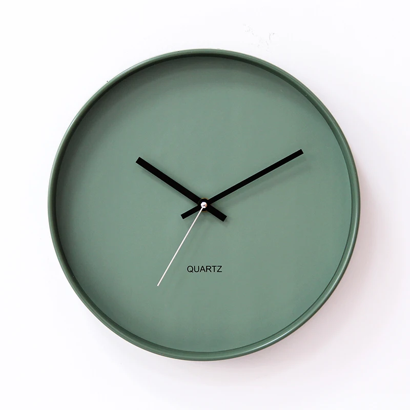 

Green Fashion Minimalist Wall Clock Modern Design Non Ticking Creative Kids Bedroom Clock Wall Horloge Home Decor BD50WC