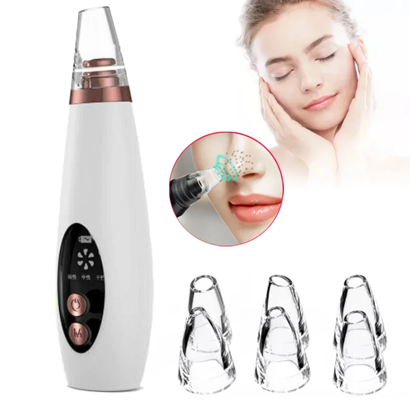 Blackhead Remover Face Pore Sucting Acne Cleaner Pimple Removal Vacuum With LED Screen Display Facial Skin Care Devices | Красота и