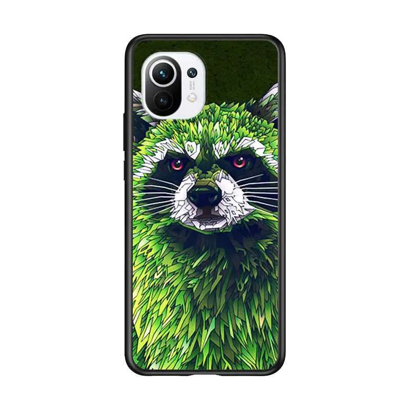 

Cool Cute Animal for Xiaomi Mi 11 10T Note 10 Ultra 5G 9 9T SE 8 A3 A2 A1 6X Pro Play F1 Lite 5G Black Phone Case