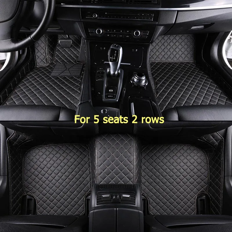 For 5 seats 2 rows KADULEE пользовательские автомобильные коврики для Mitsubishi Все модели для Outlander, pajero ASX Pajero sport lancer galant Lancer-ex grandis foot - Название цвета: For 5 seats 2 rows