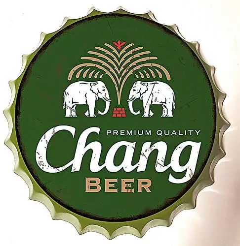 

Modern Tin Sign Bottle Cap Chang Beer Premium Quality Vintage Metal Tin Sign Wall Decor for Bar/Cafe/Home Kitchen/Restaurant