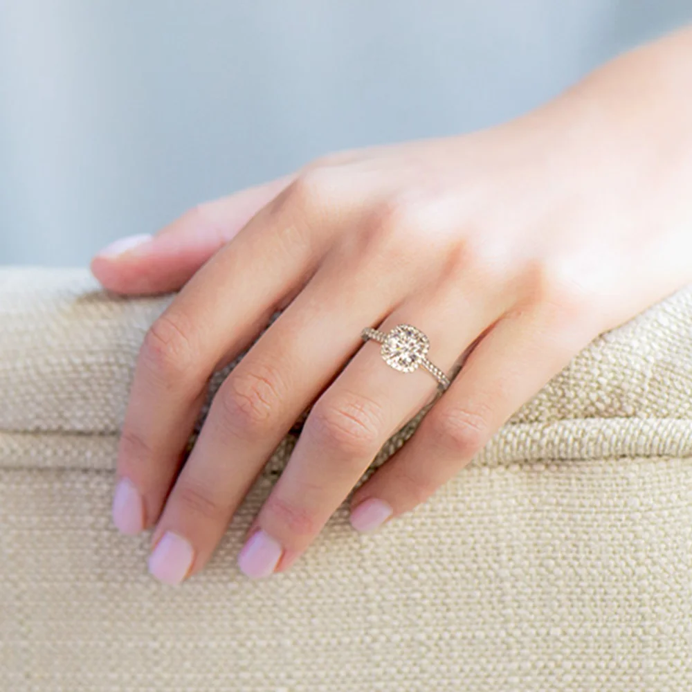 NiceGems 14 к белое золото 1ct или 2ct DF цвет Moissanite Алмазная изящная микропроложить