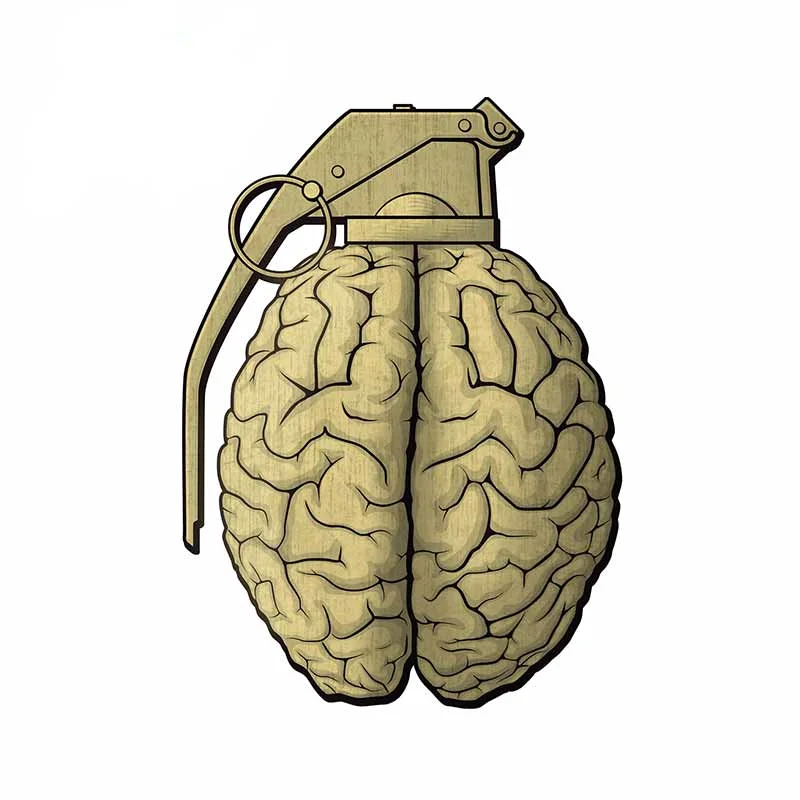 

Creative Grenade Brain Car Sticker PVC Fashion Bumper Window Cover Scratches Accessories Waterproof Auto Decal Laptop Decoration