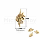 CZ кубический подвеска в виде единорога из циркония кулон животного браслеты с подвесками DIY ювелирных изделий браслет ожерелье аксессуары 21x11x2mm