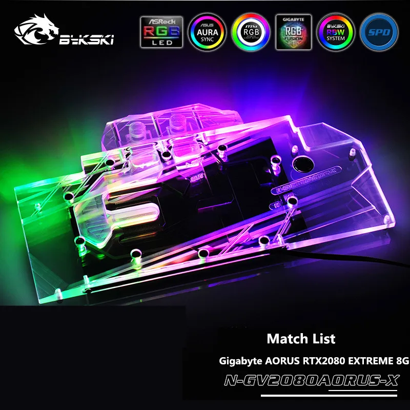 Bykski графический блок с полным покрытием для Gigabyte AORUS RTX2080 XTREME 8G графическая карта