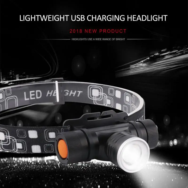 

New Head Flashlight USB Rechargeable T6 LED Headlamp Flashlight Zoom Waterproof Outdoor Cycling Camping Headlights Hot In Sale