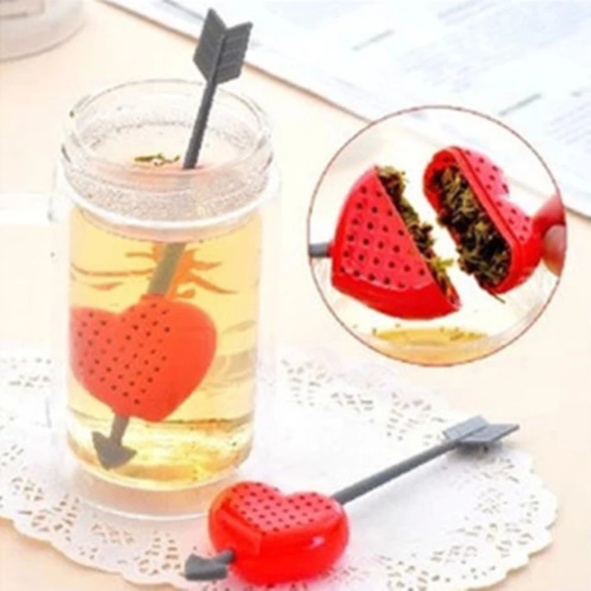 Tea Filter Plastic Strainer Cup Teacup Teapot Infuser Cupid Heart Valentine Gift for Herb Loose Soup Flavoring Cooking | Дом и сад
