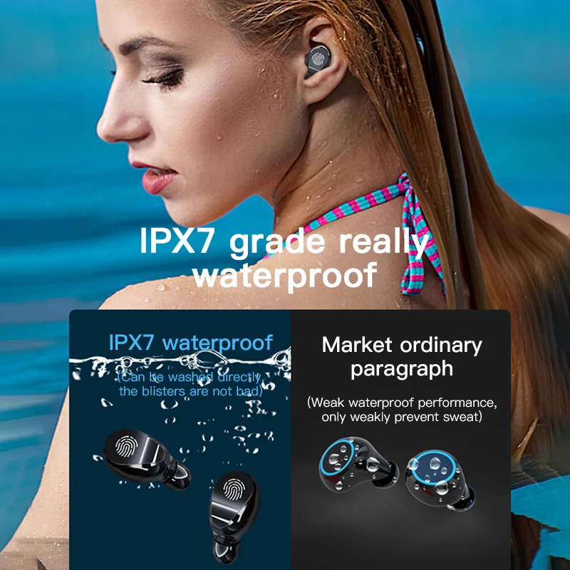 ihuigol TWS Wireless Earphones Bluetooth 5.0 Headphones HIFI In-ear Touch Control Noise Cancelling Gaming Headset With Mic LED |