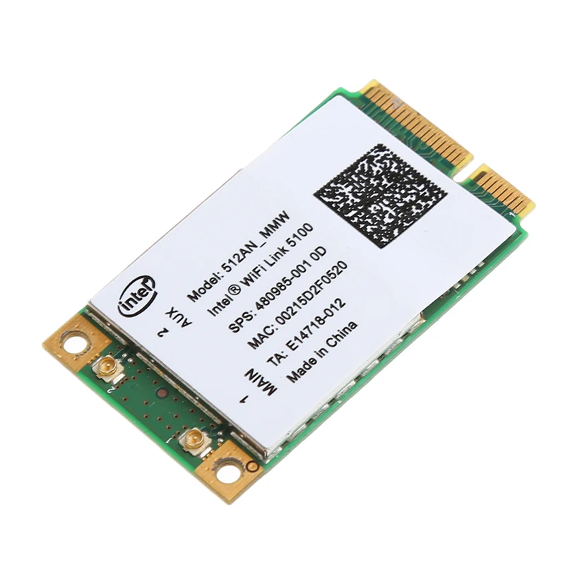 Для Link Intel 5100 WIFI 512AN_MMW 300M Mini PCI E плата Wireless WLAN Card 2 4/5GHz|Сетевые карты| |