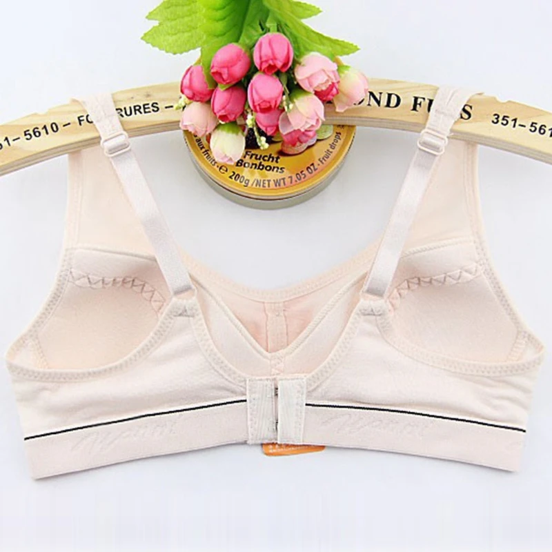 Women Teens Girl Cotton Push Up Sport Bra Wireless Solid Color Underwear Padded X3UE