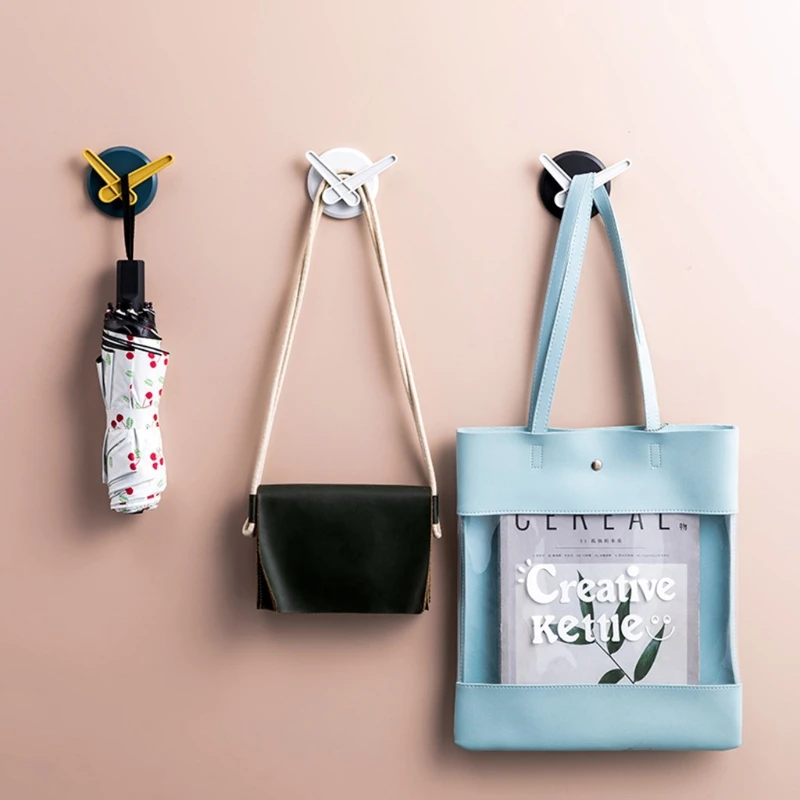 

Q1FD 3 Pcs/set Minimalist Round Clock Shaped Wall Hanging Hook Self-adhesive Wall Hook Decor Creative Door Hook Cute No Trace