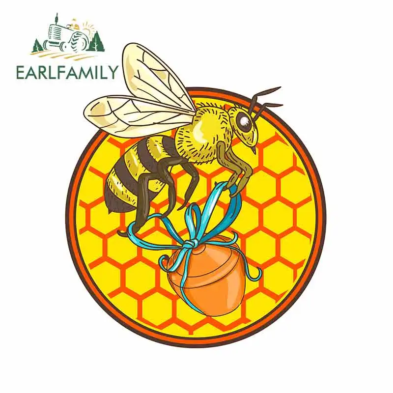 EARLFAMILY 13 см x 11 2 ДЛЯ ШМЕЛЯ несущего мед автомобиль грузовик Наклейка Бампер Окно