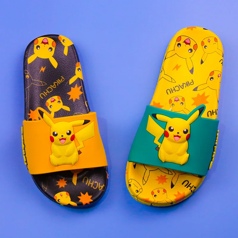 

Pokemon Summer Cute Flip Flops Anime Movie Cool Pikachu Surrounding Children Toys Unisex New Sandals Birthday Gifts for Family