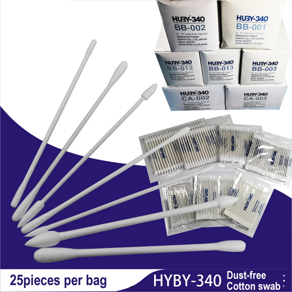 

2 Bags Lot HUBY-340 Fiber Optical Connector Adaptor Cleaner Dust-free Cotton Swab Wipe Stick BB012 BB013