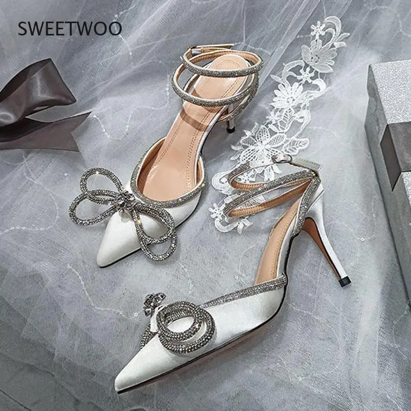 Дизайнерские свадебные туфли для женщин модель 2021 года заостренный носок