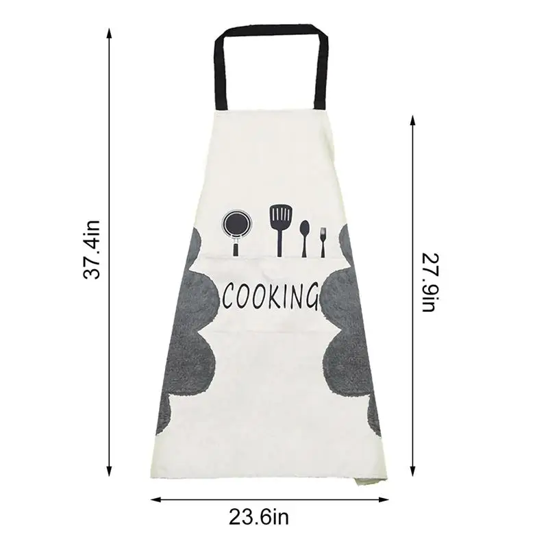 

1Pcs Waterproof Polyester Cooking Apron Woman Adult Bibs Home Baking Coffee Shop Cleaning Aprons For Kitchen Accessory
