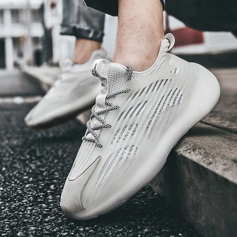 

Classic Coconut Running Men Shoes Breathable Flying Woven Luminous Shoes Men's Shoes Super Light and Comfortable Wild Mens Shoes