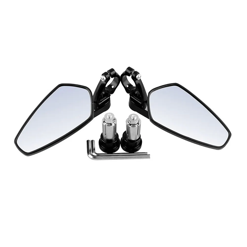 

7/8" Aluminum Rear View Side Mirror Handle Bar End Oval Black For Motorcycle