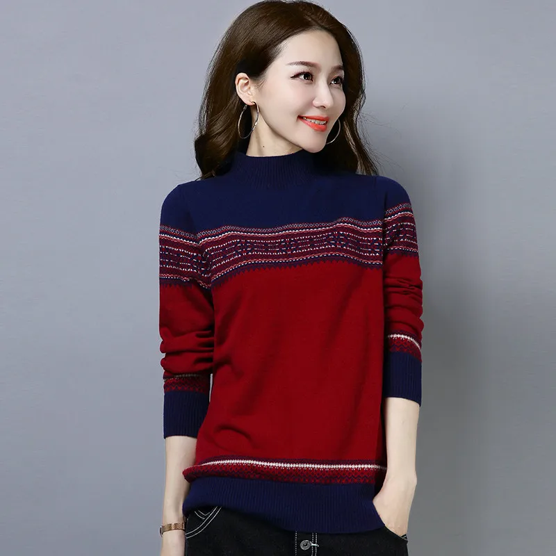 

New Autumn Women Knitted Sweater Pullover Cashmere Turtleneck Sweater Long Sleeve Casual Sweater Female Jumper Pull Femme P216