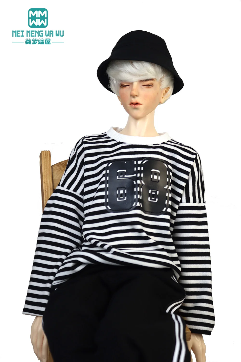 

Doll clothes for 68--75cm BJD SD17 POPO68 Uncle 1/3 spherical joint doll Fashion striped letter T-shirt