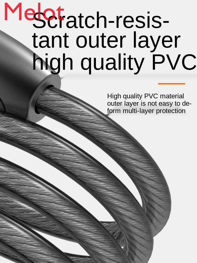 

Mountain Bicycle Lock Anti-Theft Fixed Portable Lock Electric Car Chain Lock Password Lock Steel Wire Bicycle Lock Accessories