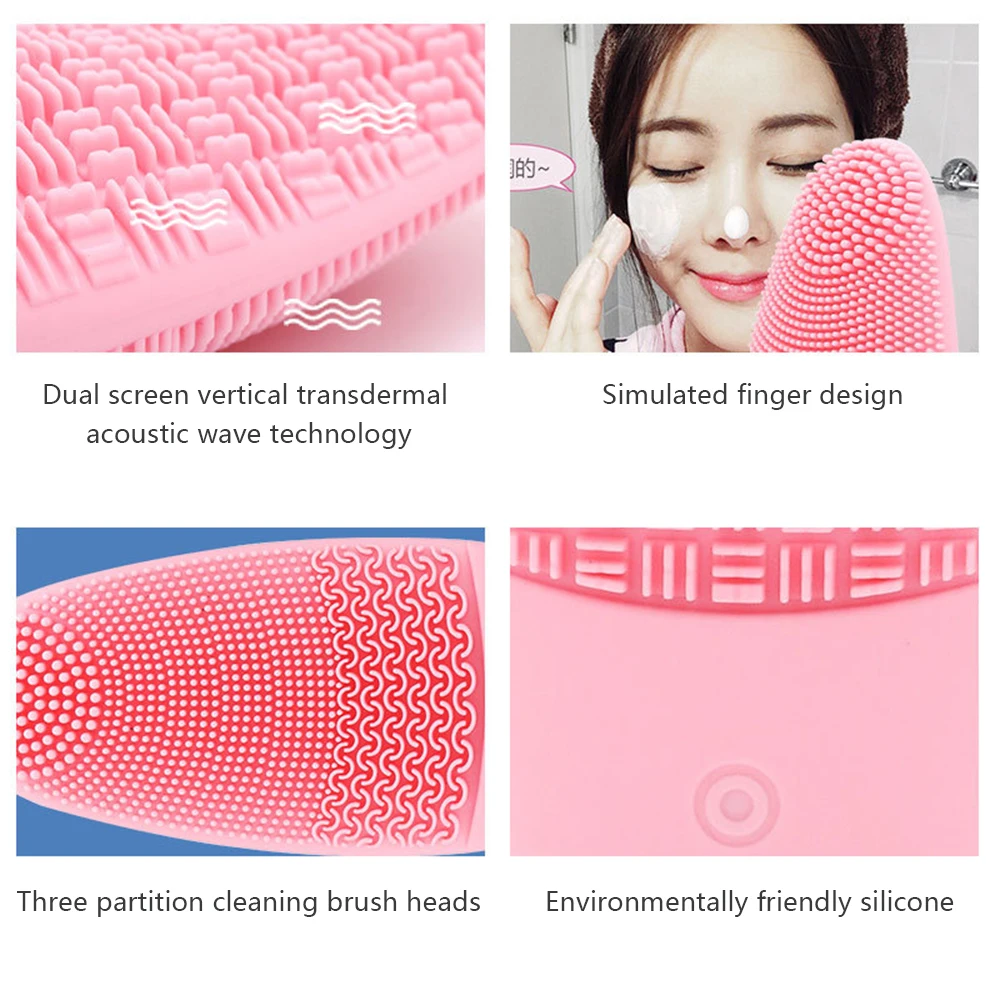 Hotest электрическая силиконовая Очищающая щетка для лица очиститель пор