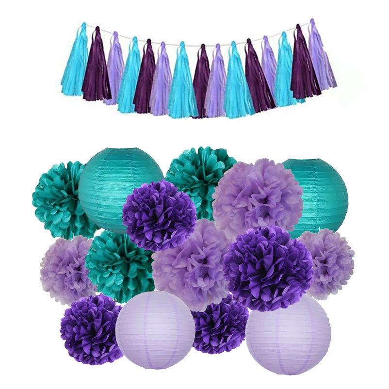 Вечерние принадлежности Русалочки с днем рождения баннер флаг бумага цветок шар