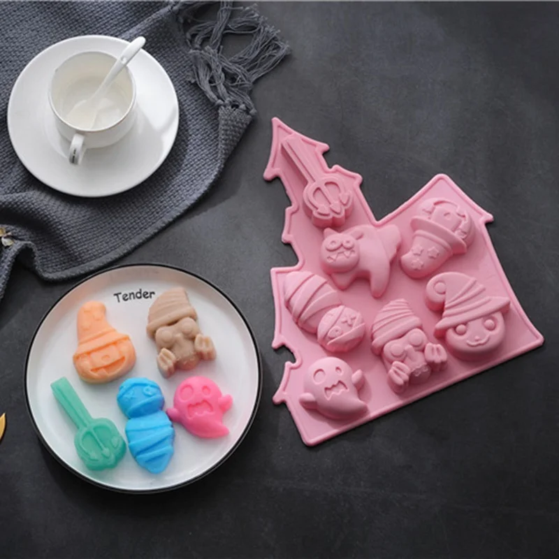 

Halloween Funny Ghost Cake Mold Silicone Pumpkin Cookie Mould DIY Handmake Pastry Making Mould Kitchen Baking Mold Maker Tools