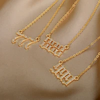 zircon 111 222 333 444 555 666 777 888 999 necklace for women angel number necklace trend charms jewelry clavicle chain choker
