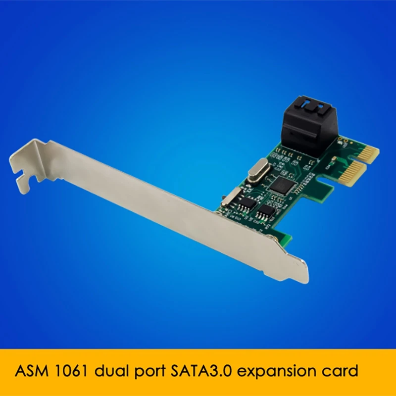 

ASM1061 PCIE X1 SATA 6Gbps Expansion Card Dual Port SATA 3.0 Adapter for PC Laptop