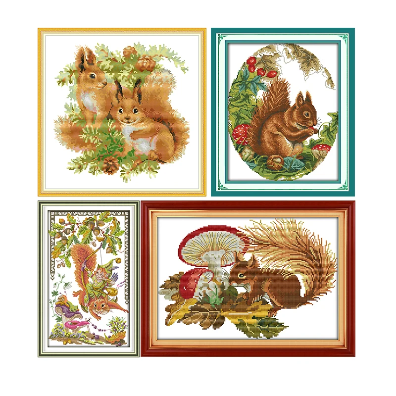 Белка Повседневная серия 11CT14CT Набор для вышивки крестиком с принтом животных