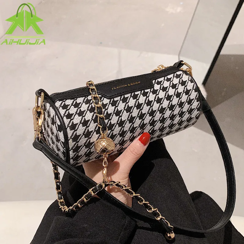 

Сумка-тоут женская из шерстяной ткани, с цепочкой, 2021