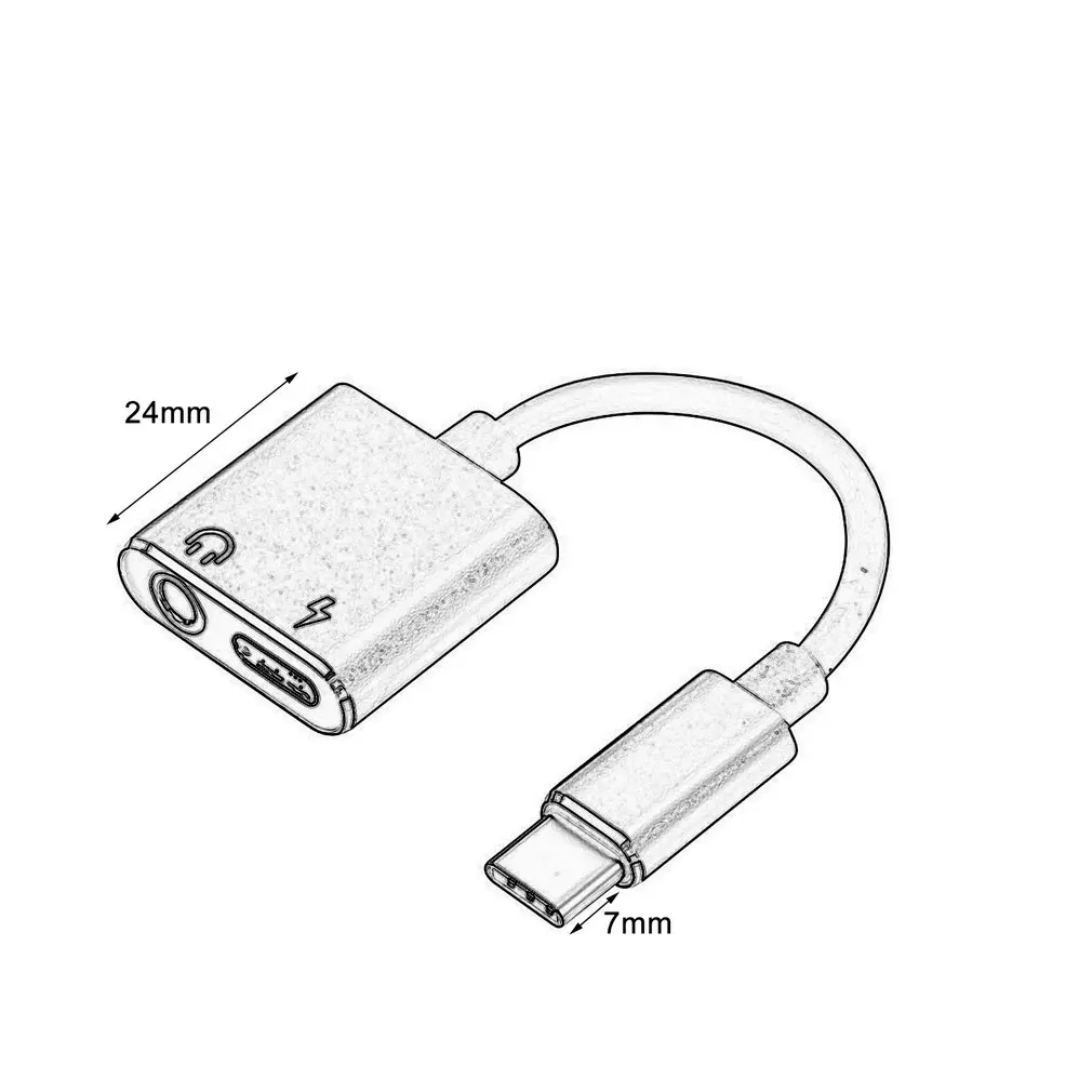 

USB C to Jack 3.5 Type C Cable Adapter 2-in-1 USB Type C 3.5mm Audio Earphone Converter Charging Cable Adapter