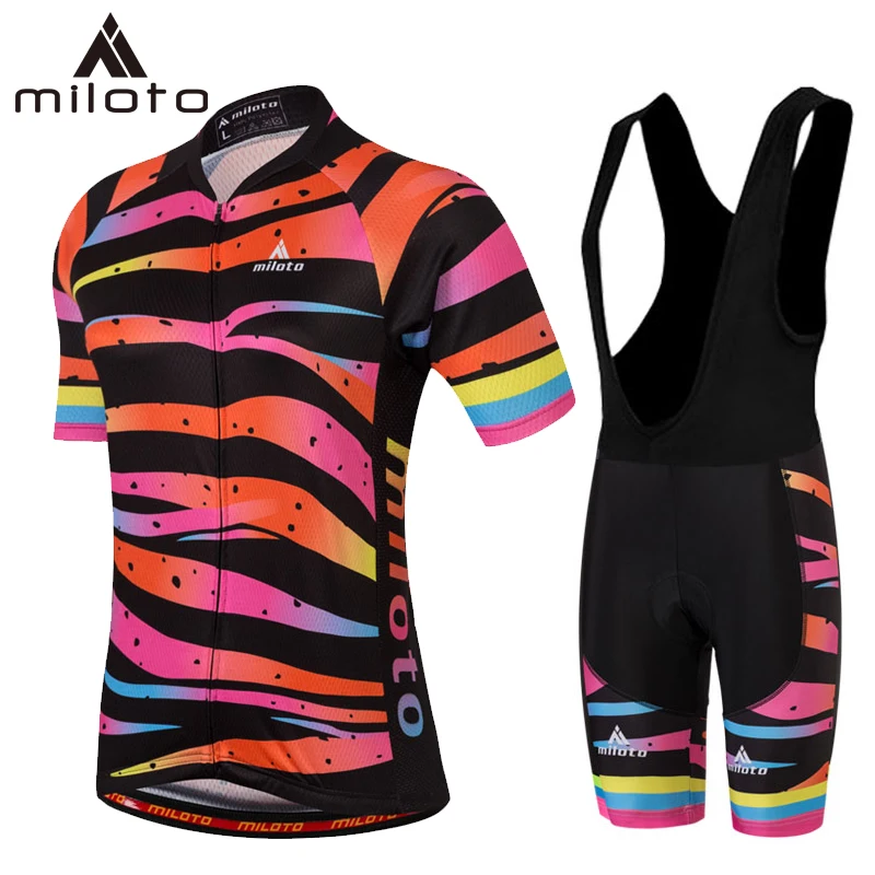 

Miloto Women cycling jersey suits breathable summer short mountain bile sportwear Ropa Ciclismo road bicycle MTB clothing sets