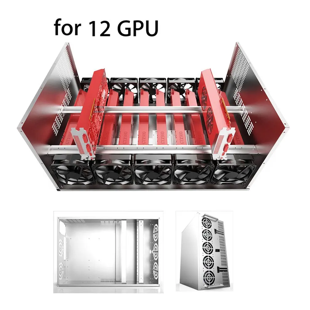Крипто монета открытый воздух добыча рамка Rig графика чехол ATX Fit 12 GPU эфириум ETH и