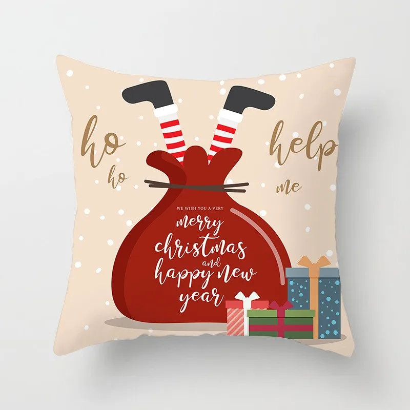 Рождественское украшение наволочка мультяшный Санта Клаус с принтом для