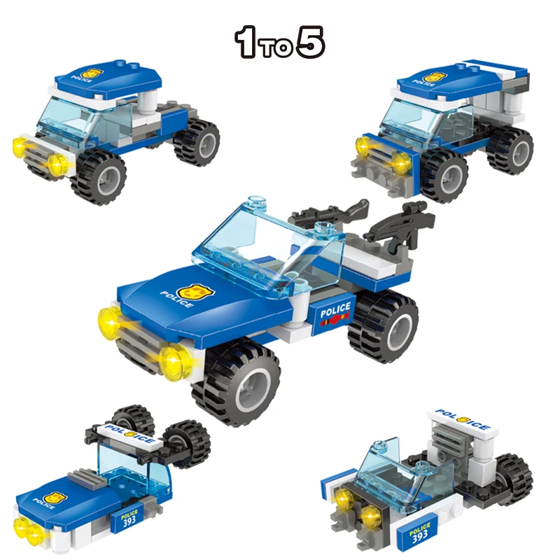 Конструктор городская полиция автомобиль робот спецназ оружие грузовик лодка