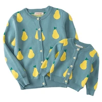 2021 new family matching outfit kid baby fruits clothes mother daughter pullover fruit knitting sweater for girls family look