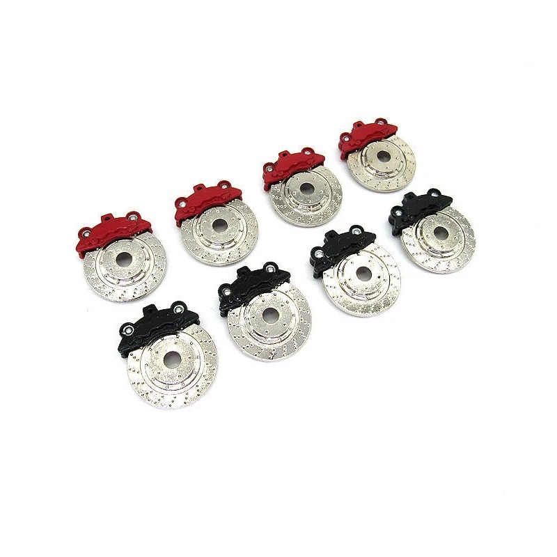 

8Pcs Metal Brake Disc Caliper Tire Modification Accessories for WPL D12 1/10 RC Car Upgrade Parts,Red & Black