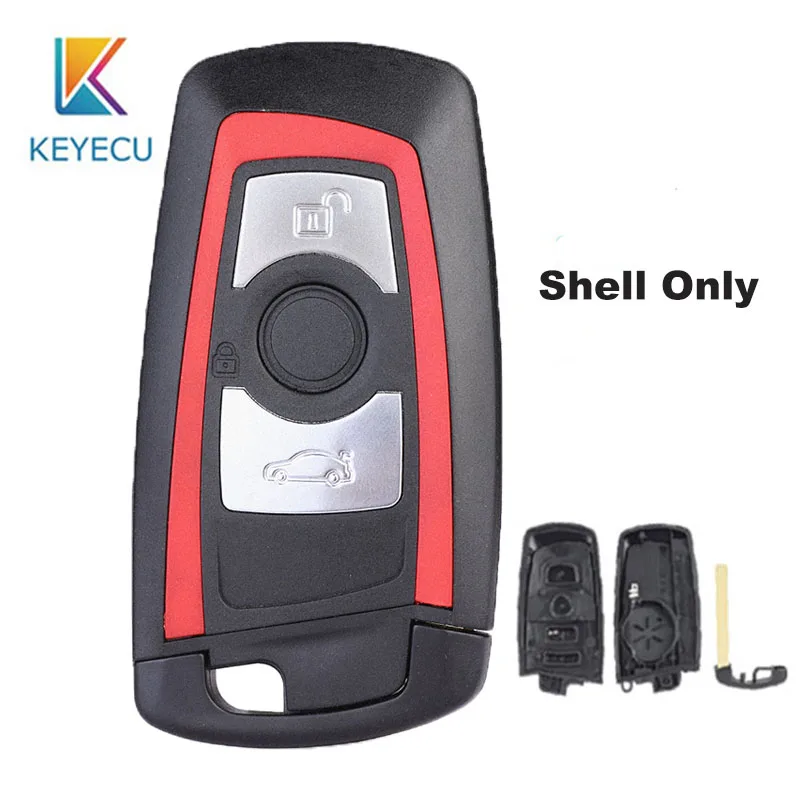 Запасной смарт ключ KEYECU HU100R красный чехол с 3 кнопками дистанционного управления