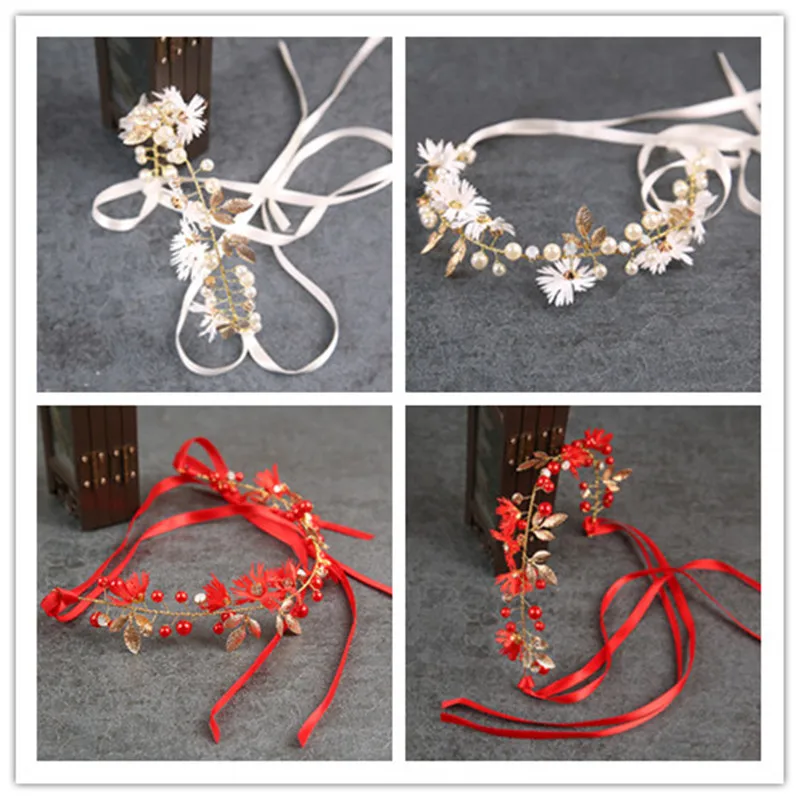 Свадебное украшение с красным белым жемчугом свадебные платья женское свадебное