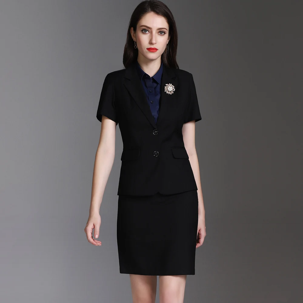 Conjunto de blazer y falda para mujer, chaqueta y falda, trajes falda formal para mujer, trajes falda formal para mujer, ropa profesional de verano