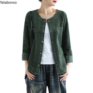 Пальто женское вельветовое, с длинным рукавом, на одной пуговице