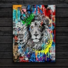 Художественные постеры с изображением Льва, картины на холсте, настенные принты, уличный художественный постер, картины с изображениями животных для современной домашней стены