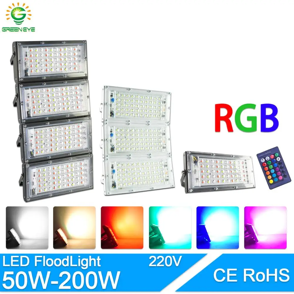 Светодиодный светильник 50 Вт 100 150 RGB светодиодный переменного тока 220 в 240 В