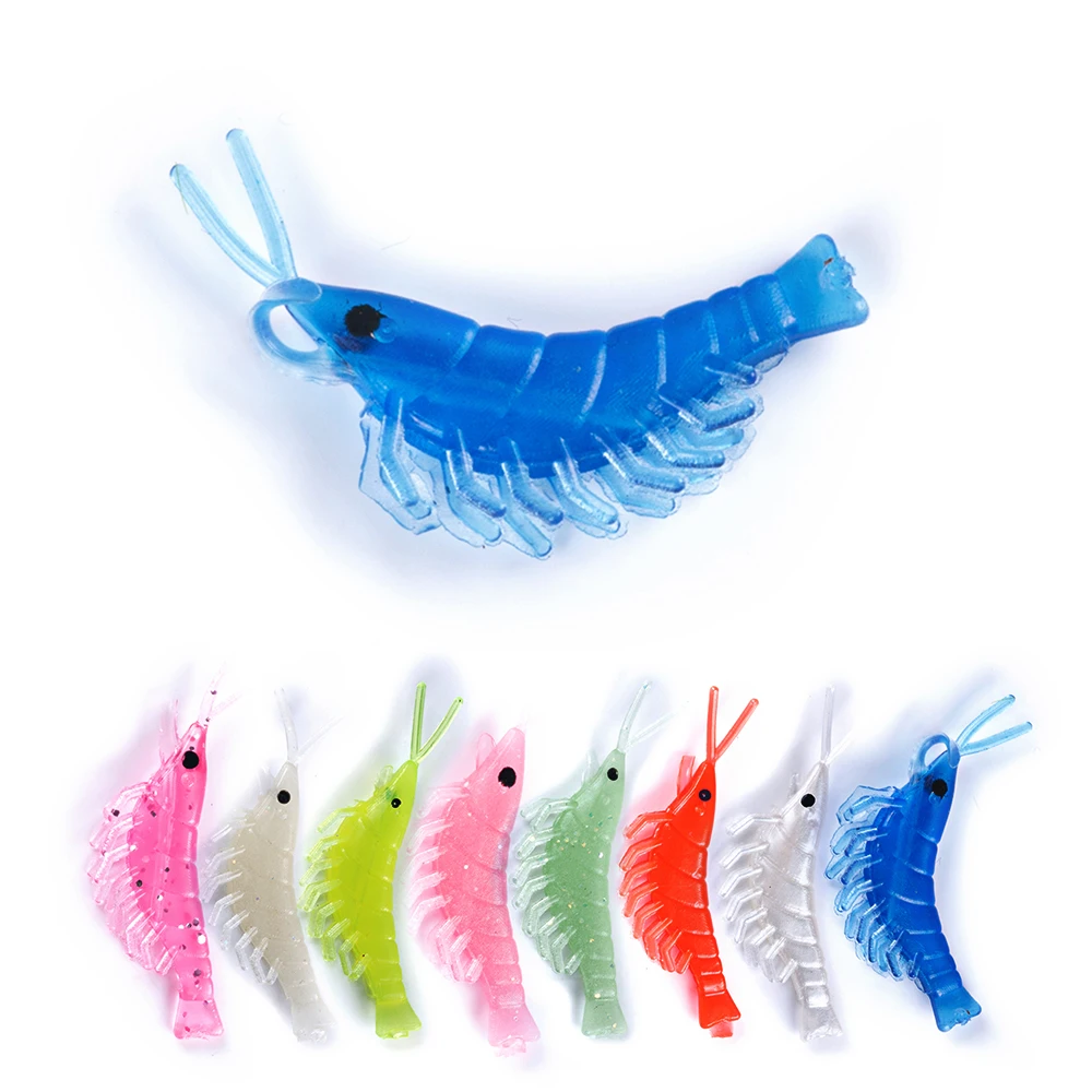 3.7CM 20pcs Soft Silicone Shrimp Fishing Lures 0.3g Small Freshwater Bait Carp Pike Bass pesca | Спорт и развлечения