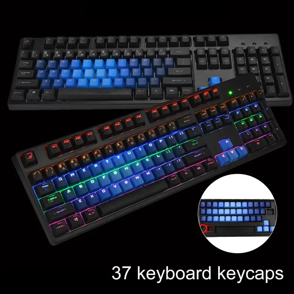 

Mechanical Keyboard key caps Gradient 37 key Replaceable PBT Keycaps Keys Backlit KeyCaps