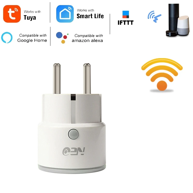 10A Wifi розетка мини Smart Life Tuya приложение с функцией синхронизации работает Alexa Google