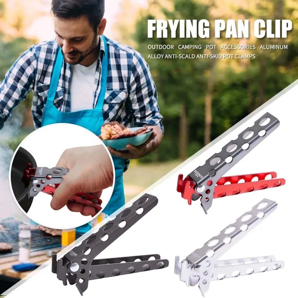 

For SUNDICK Camping Anti-Scald Pot Pan Bowl Gripper Camping Pot Gripper Outdoor Foldable Handle Holder Clip Camping Equipment